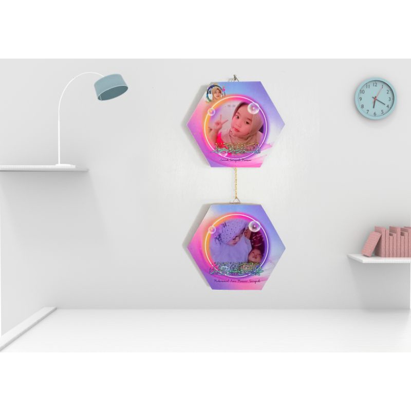 HIASAN DINDING KALIGRAFI NAMA DAN FOTO / WALL DECOR KALIGRAFI AESTHETIC