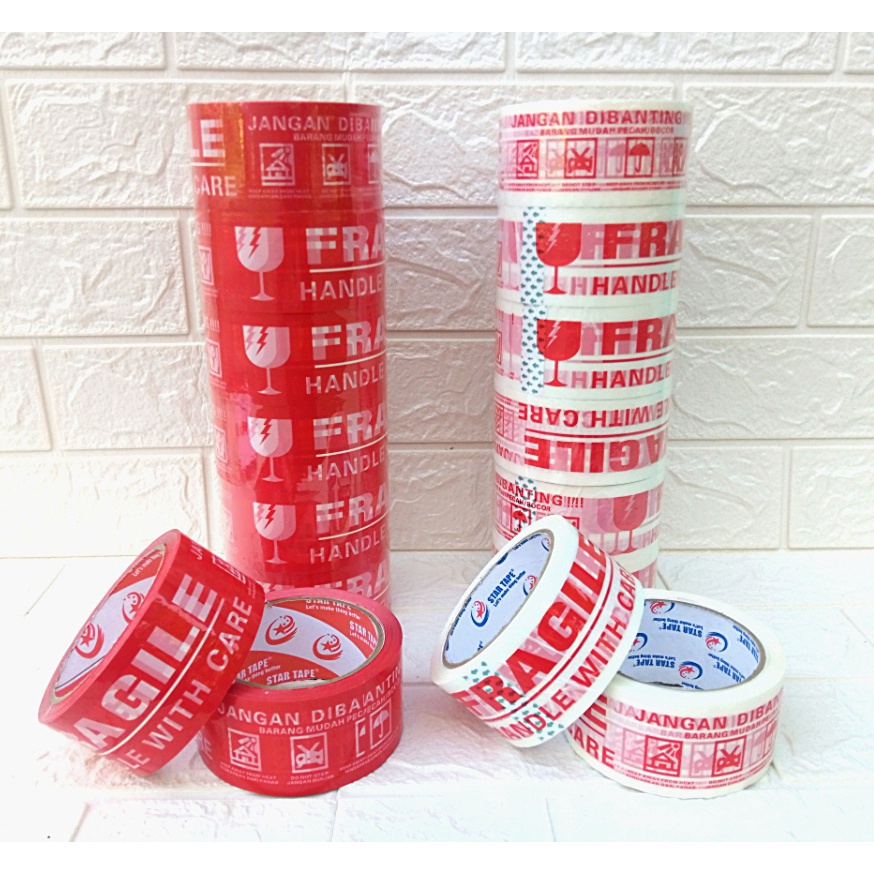 

Isolasi Lakban Fragile 48mm X 80 Yard Merah & Putih
