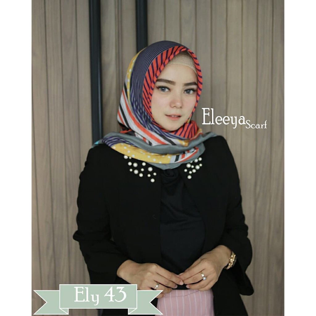 HIJAB SEGIEMPAT MOTIF ELY 43  || Eleeyascarf