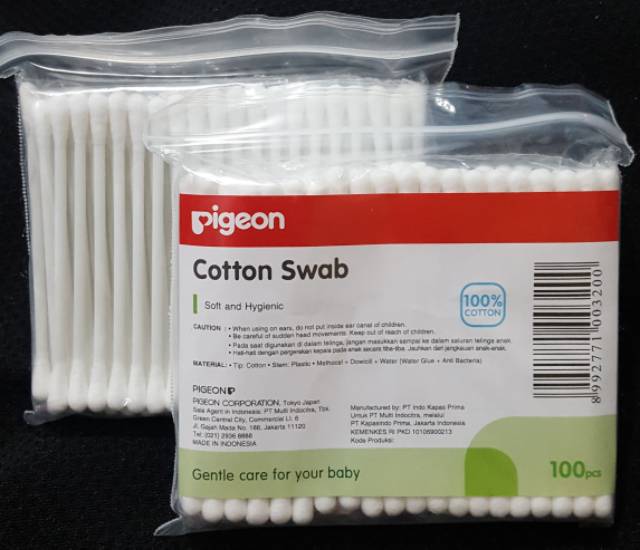 Pigeon Cotton Swab 100pcs / Cotton Bud Dewasa Pigeon / Cotton Bud Besar / Kecil