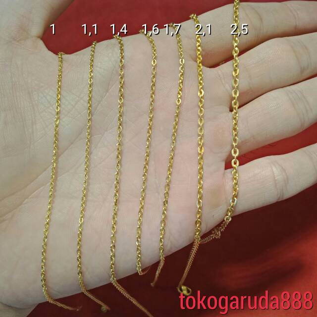 Anak : Rantai kalung anak dan dewasa emas asli kadar 700 22 70% polo segiempat 1 2 g gr gram cantik murah kilat UBS