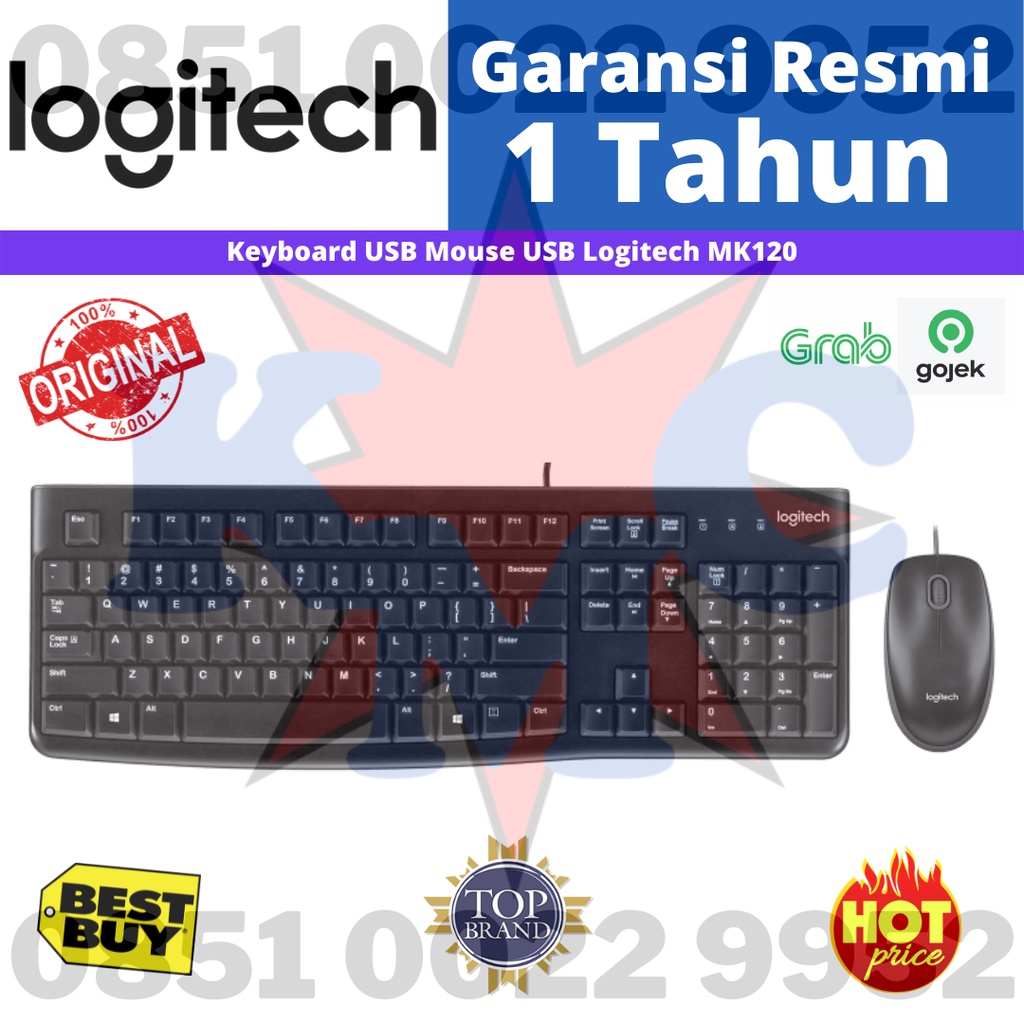 Keyboard + Mouse Logitech Optical USB MK120 MK 120 MK-120