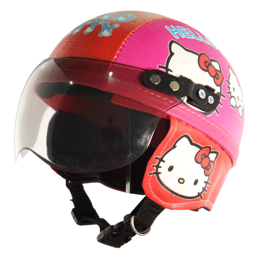 Helm Anak Untuk Usia 1-4 Tahun Motif Hello Kitty - Pink Merah
