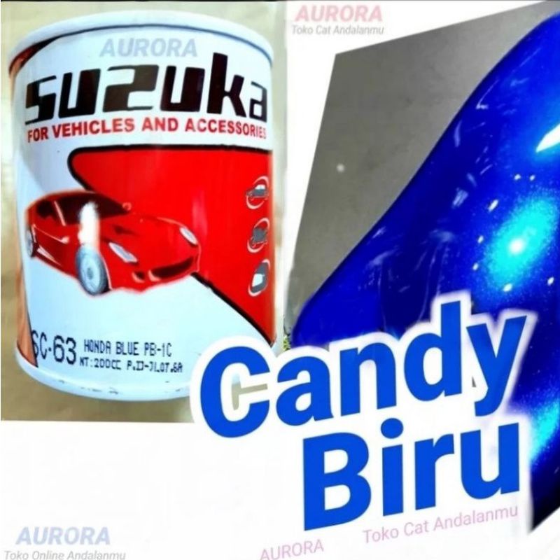 Cat Suzuka SC-63 Honda Blue 200 gr Candy Tone Blue Candytone Blue Candy Biru Candytone Biru Transpar