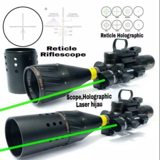 Scope Nsirius 4-16x50AOIR Reticle MilDot AMX Holographic Green Laser