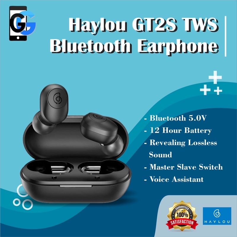 Haylou GT2S TWS Bluetooth Headset AAC DSP Wireless Stereo GT2S Original