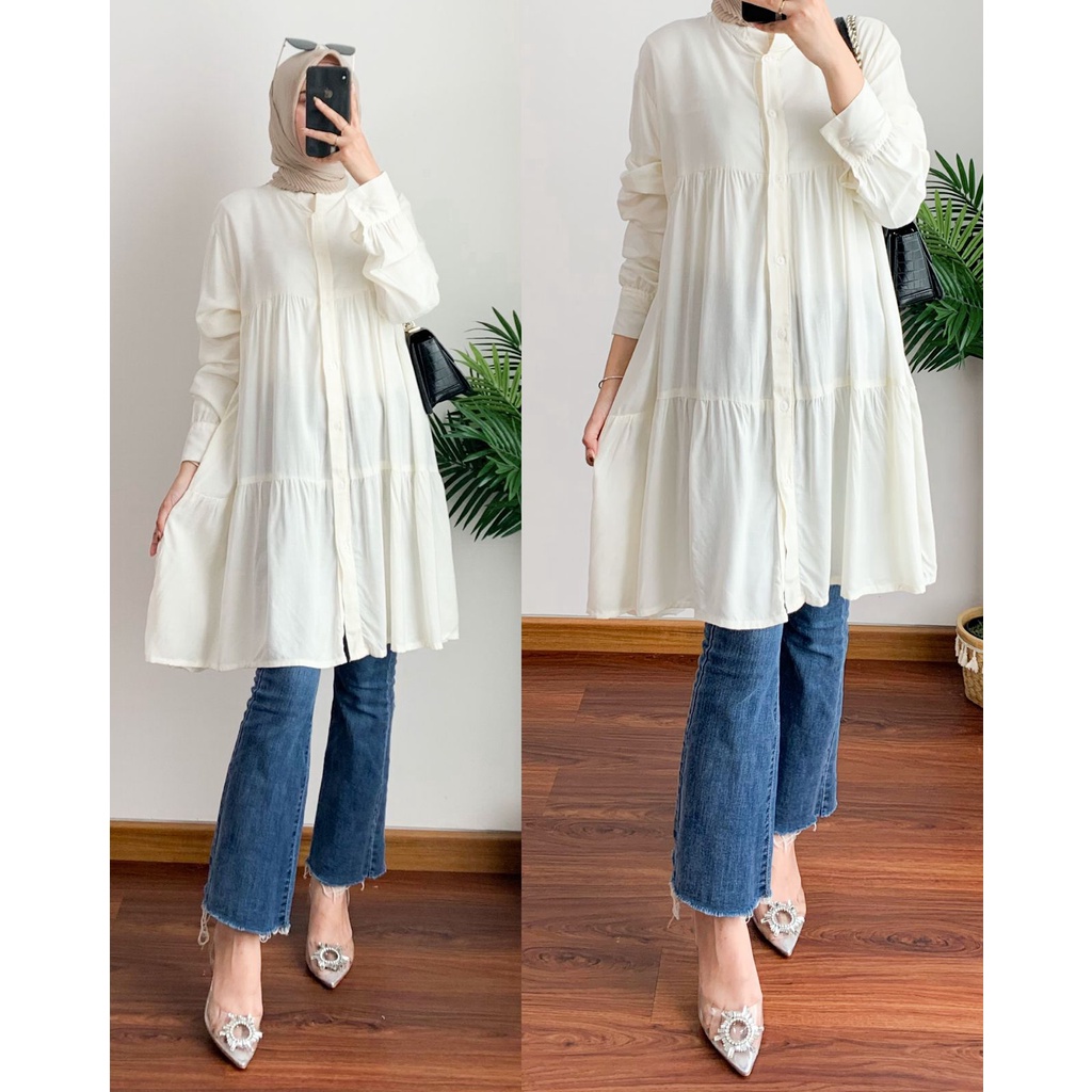 Poly long top | atasan wanita | tunik wanita