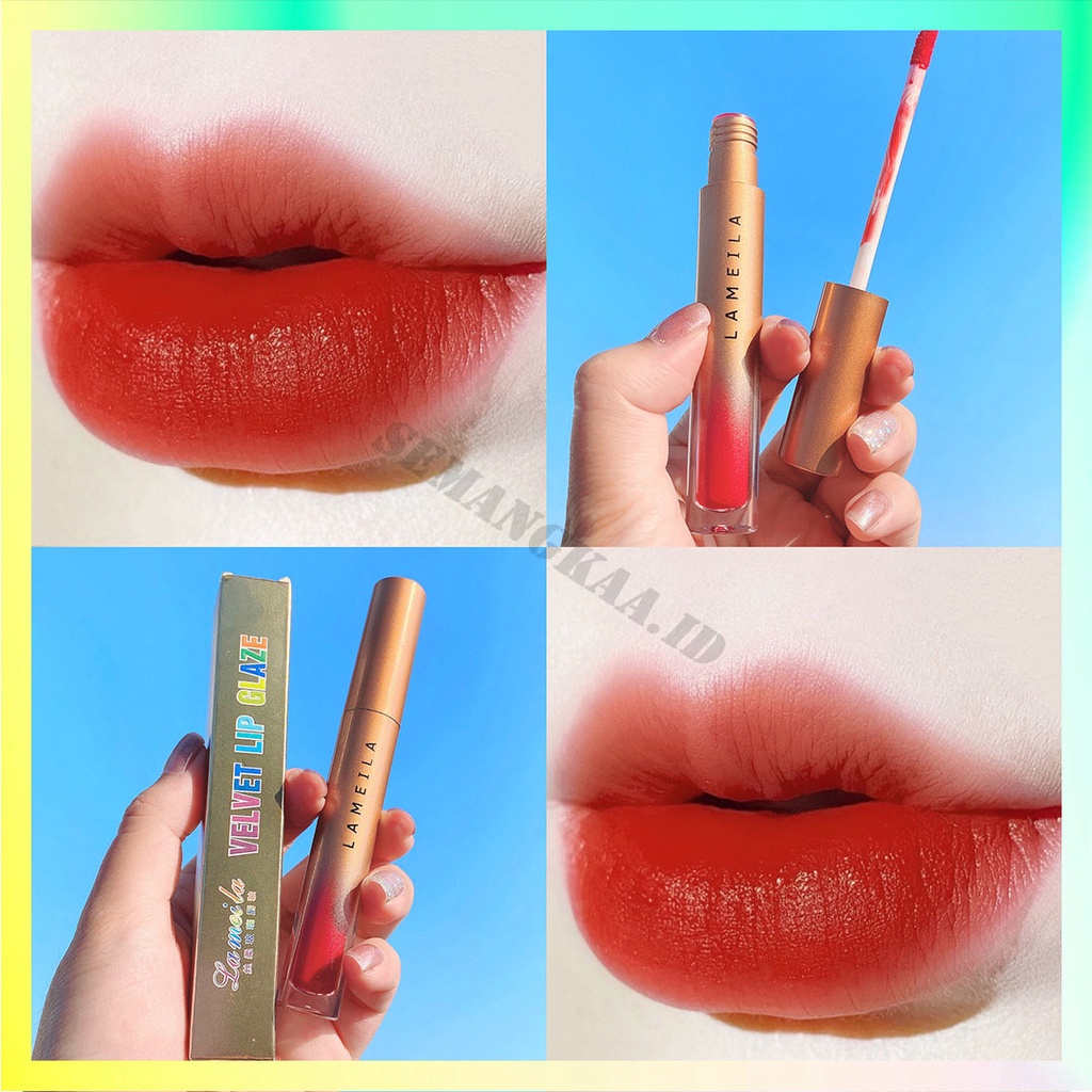 LAMEILA Lip Gloss Lipstik Waterproof Tahan Lama Original Dan Anti air 1021