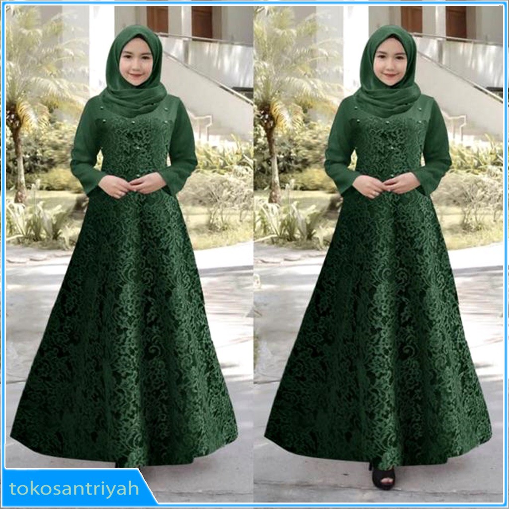 Gamis Warna Hitam Mewah Dan Elegan Seragam Gamis Pesta Grosir Gamis Brokat Shopee Indonesia