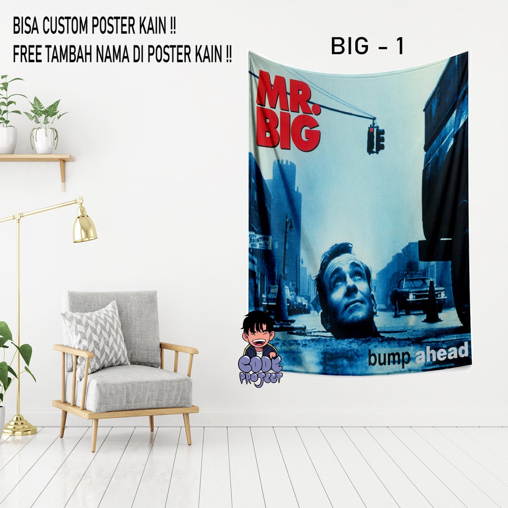 POSTER KAIN MR BIG - hiasan dinding mr big - mr big - hiasan dinding kamar mr big - poster kain besa