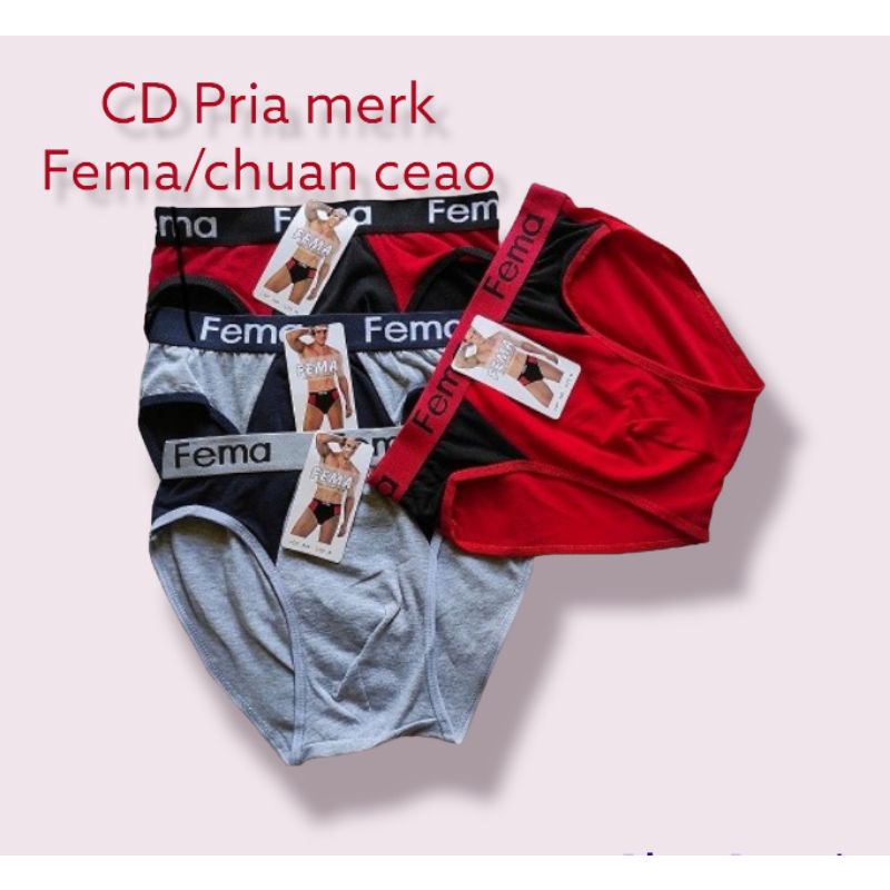 CD pria merk Fema /Chuan Keao 1/2 lusin