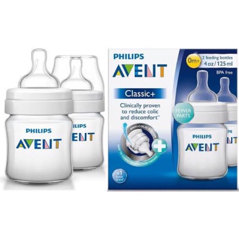 2 Pcs AVENT SCF560/27 Classic+/ Botol Susu New Born 125Ml (2Botol)