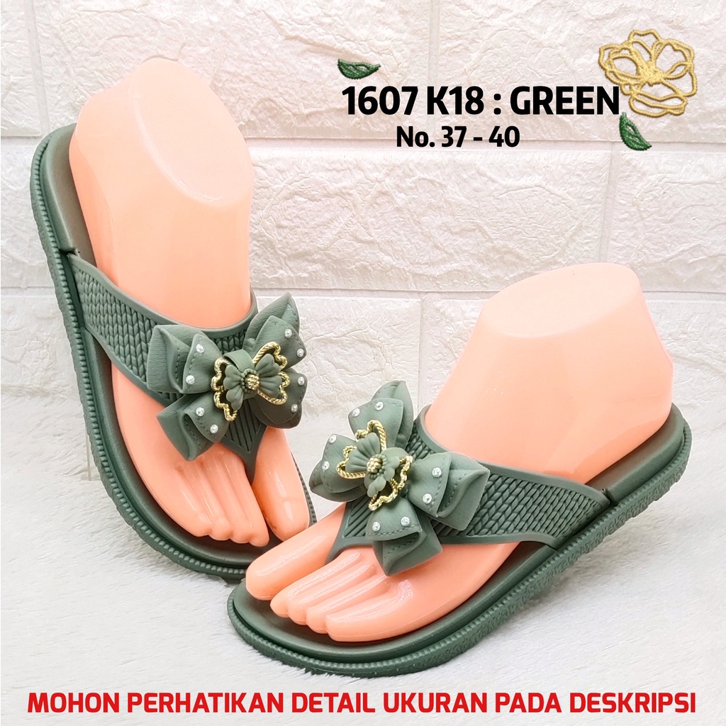 ✨ COD ✔️ Sandal Jepit Jelly Balance 1607 K18 Pita Permata Kupu-Kupu Sandal Wanita 100% Original Ringan Cantik