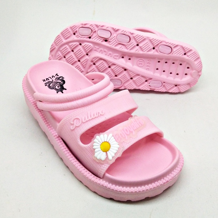 Sandal Selop Anak Perempuan / Sendal Ban Dua Anak Remaja Cewe dan Wanita Dewasa Motif Bunga 24 - 40