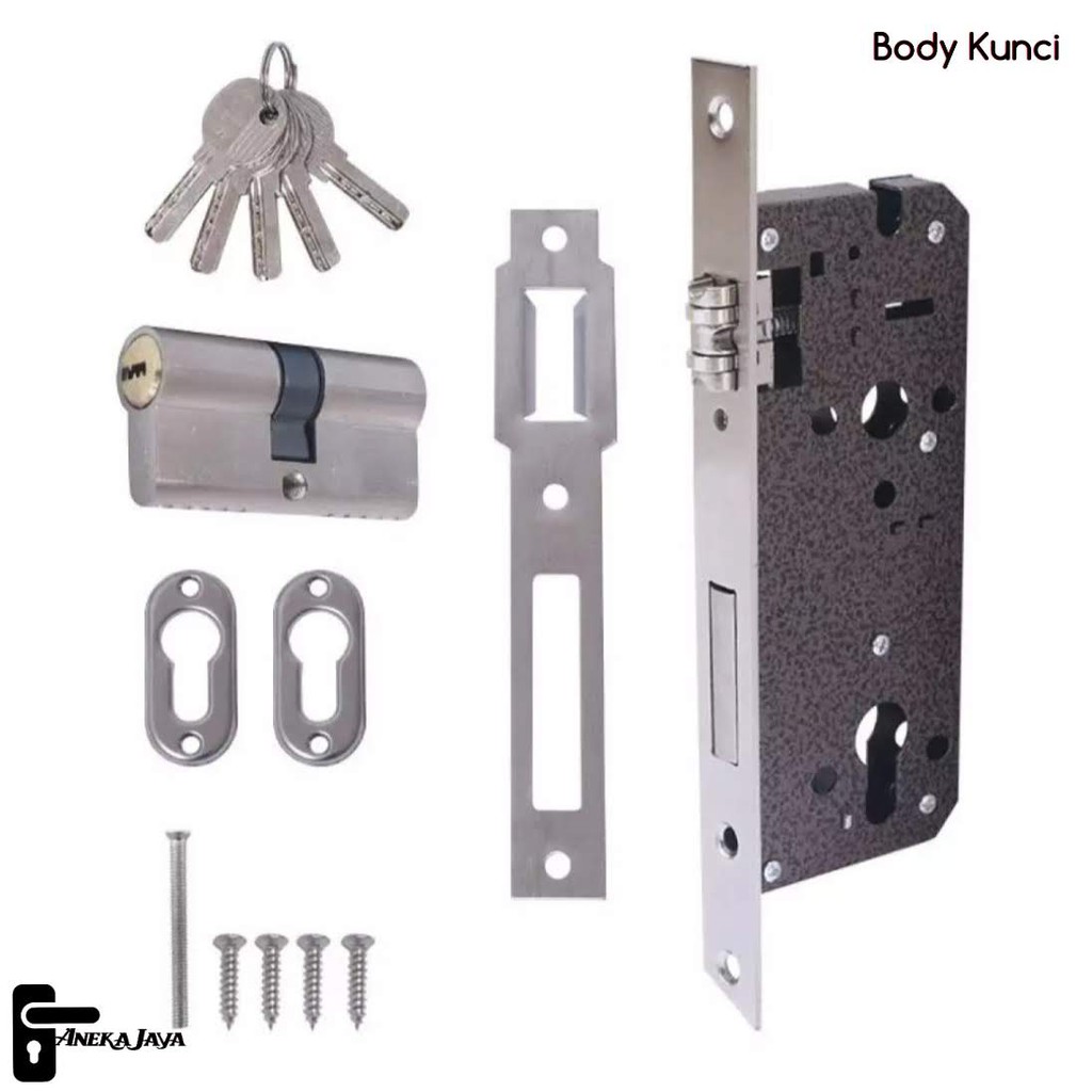 [Satu set ] Gagang Pintu / Tarikan Pintu Rumah Stainless / body kunci / Handle Pintu rumah 45 cm