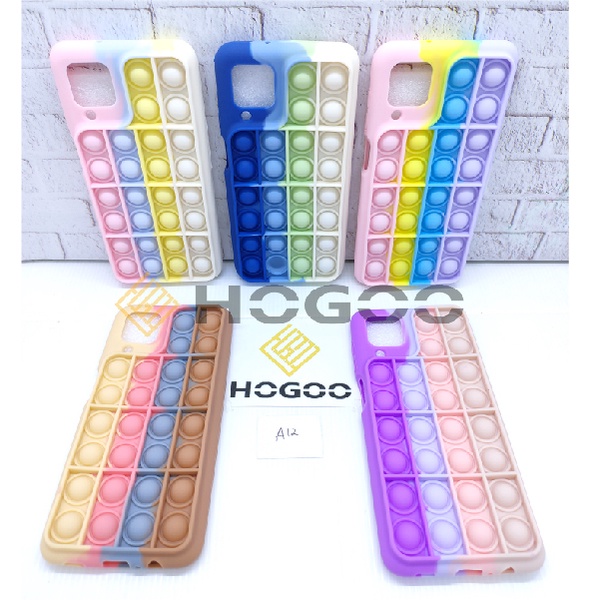 HOGOO SILICONE CASE POP IT SAMSUNG FOR S9 S20FE S20 ULTRA S21 S21 ULTRA S21 PLUS - CASE PENGHILANG STRESS PUSH IT BUBBLE CASE RAINBOW