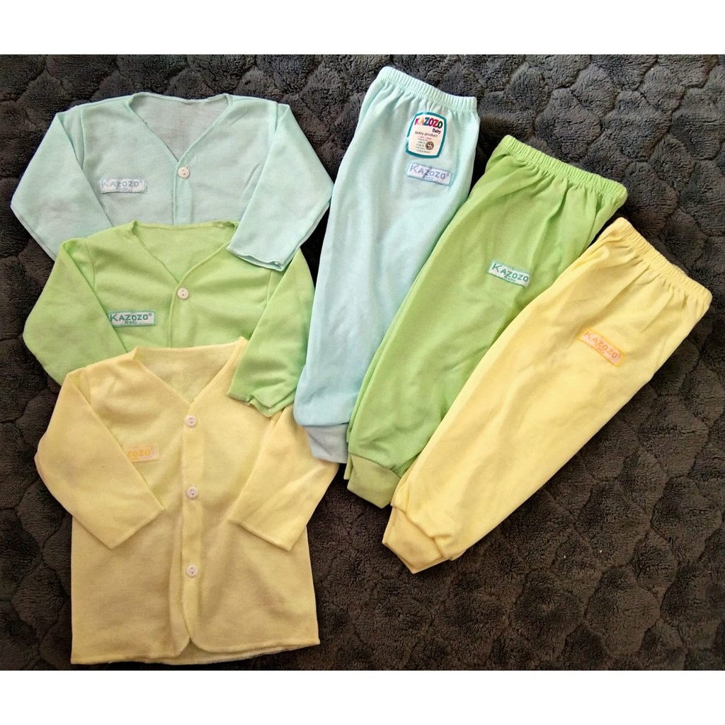 SETELAN BAJU ANAK / BAYI MERK KAZOZO MOTIF POLOS