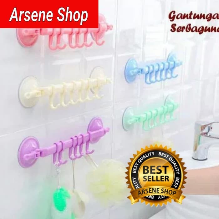 LS Rak Gantungan Handuk Tempel Kamar Mandi Plastik