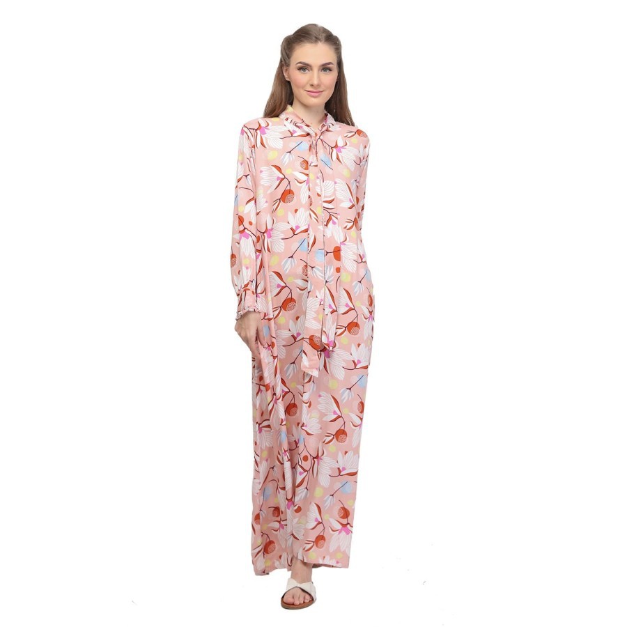 Longdress Daster Homewear Oriana Safira Pink