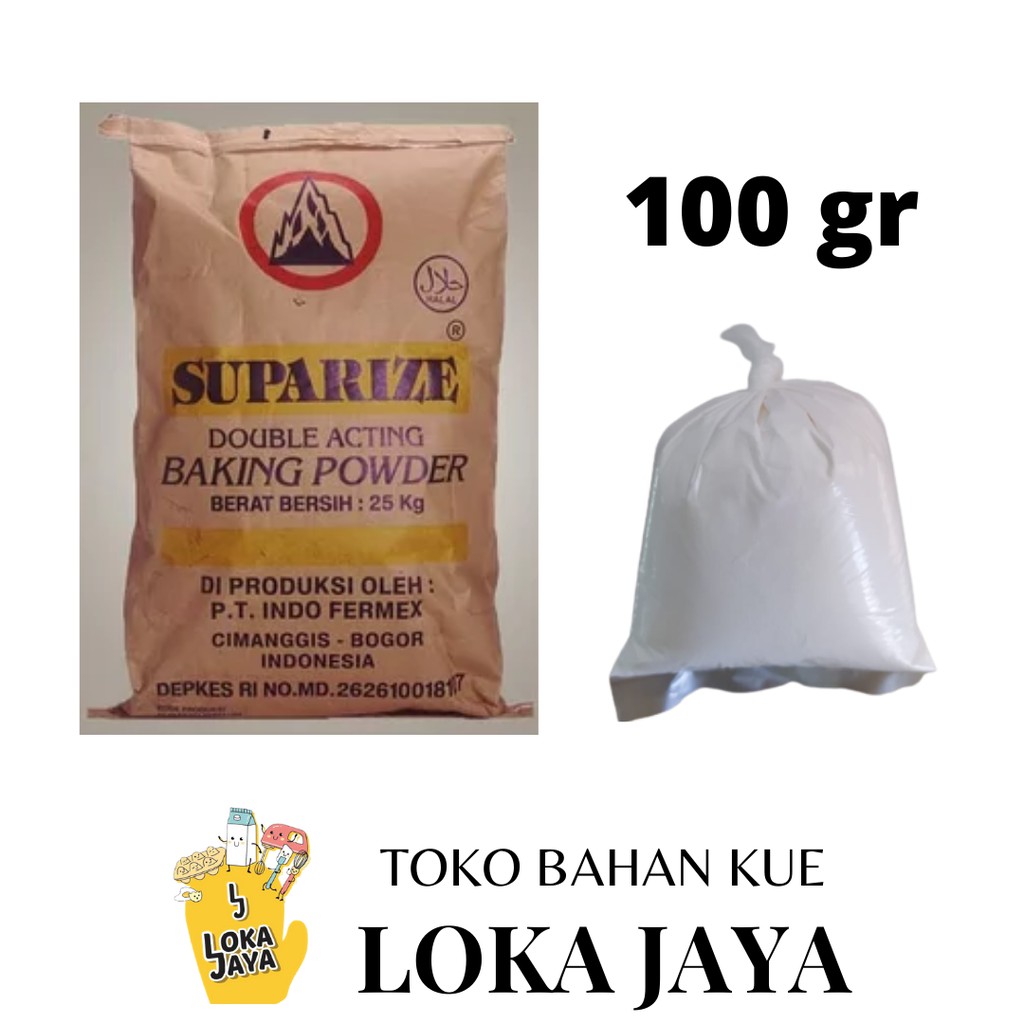

SUPARIZE BAKING POWDER DOUBLE ACTING PENGEMBANG KUE REPACK 100 GR