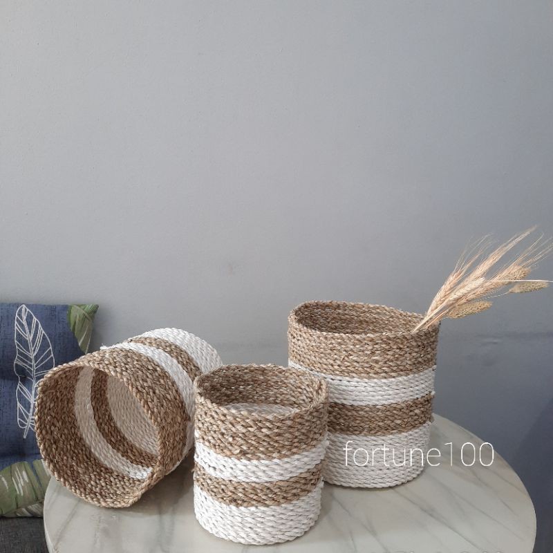 Cover Pot Seagrass / Coverpot Anyam Basket / Keranjang Anyaman A14