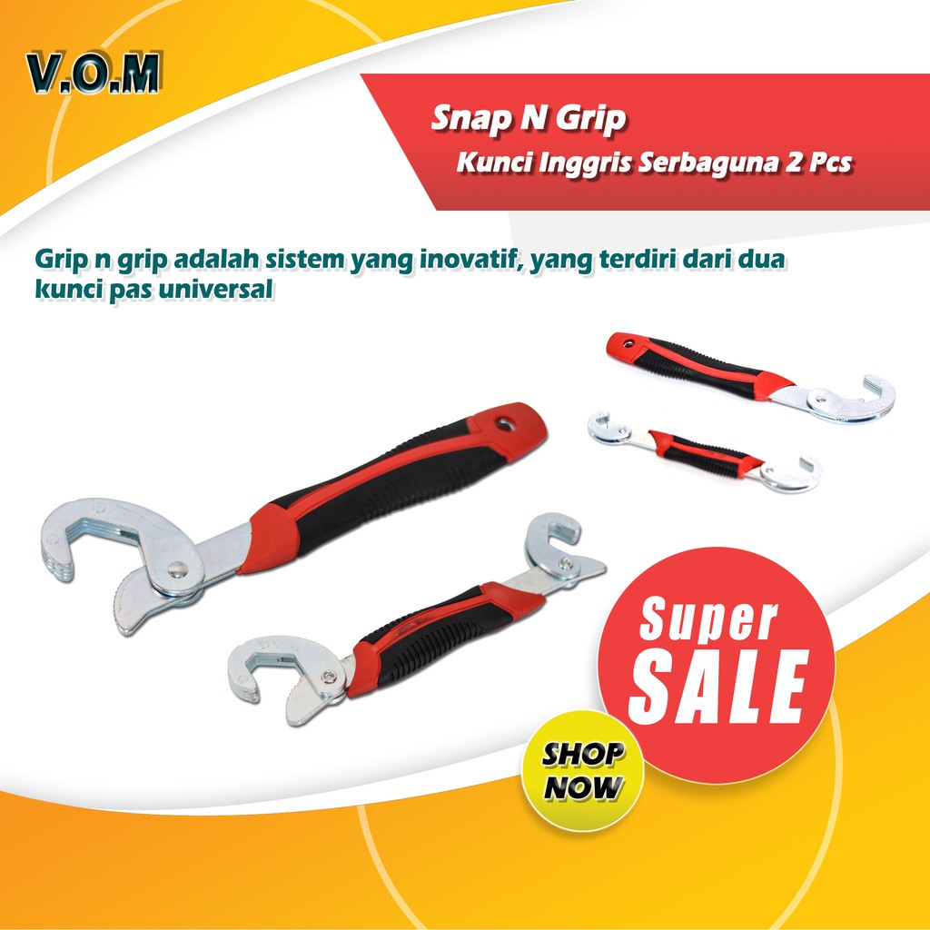 VOM Snap N Grip / Kunci Inggris Serbaguna 2 Pcs - 0132