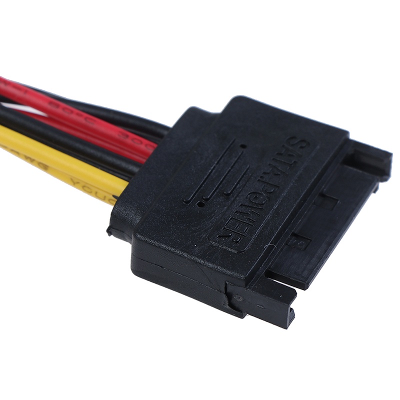 {LUCKID}15Pin SATA male to double 4 pin molex female ide hdd power harddrive cable