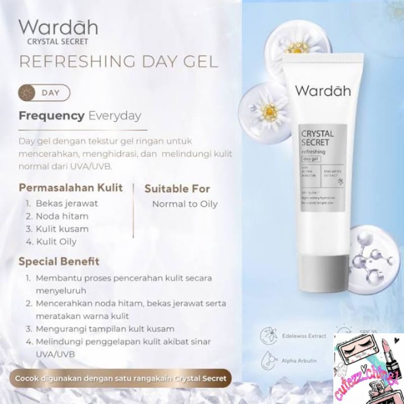 ☃Cutezz_Ching1☃Wardah Crystal Secret Refreshing Day Gel 15ml