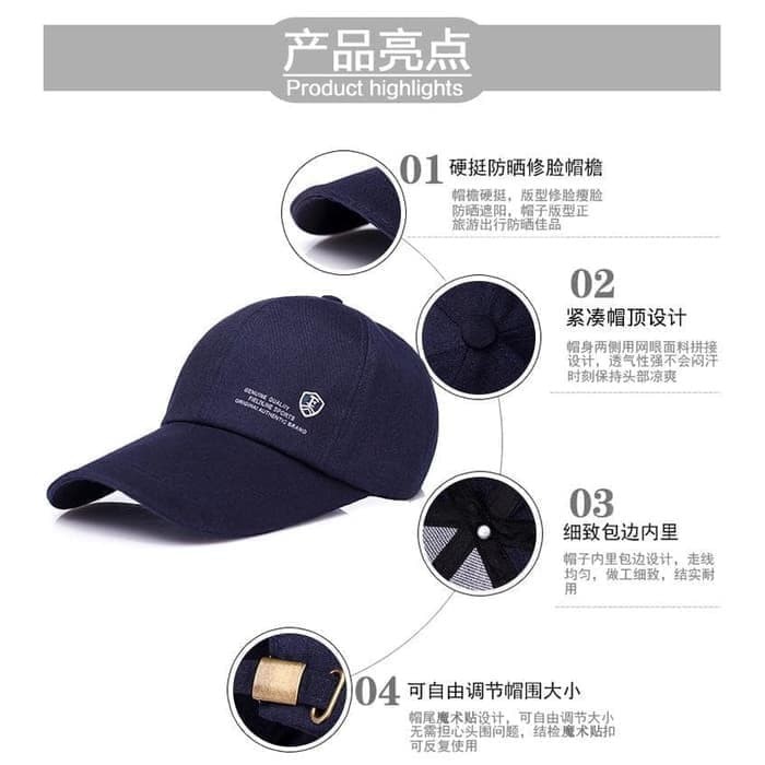 Topi Polos Emblem Polo Fieldline Baseball Cap Casual Sport Unisex