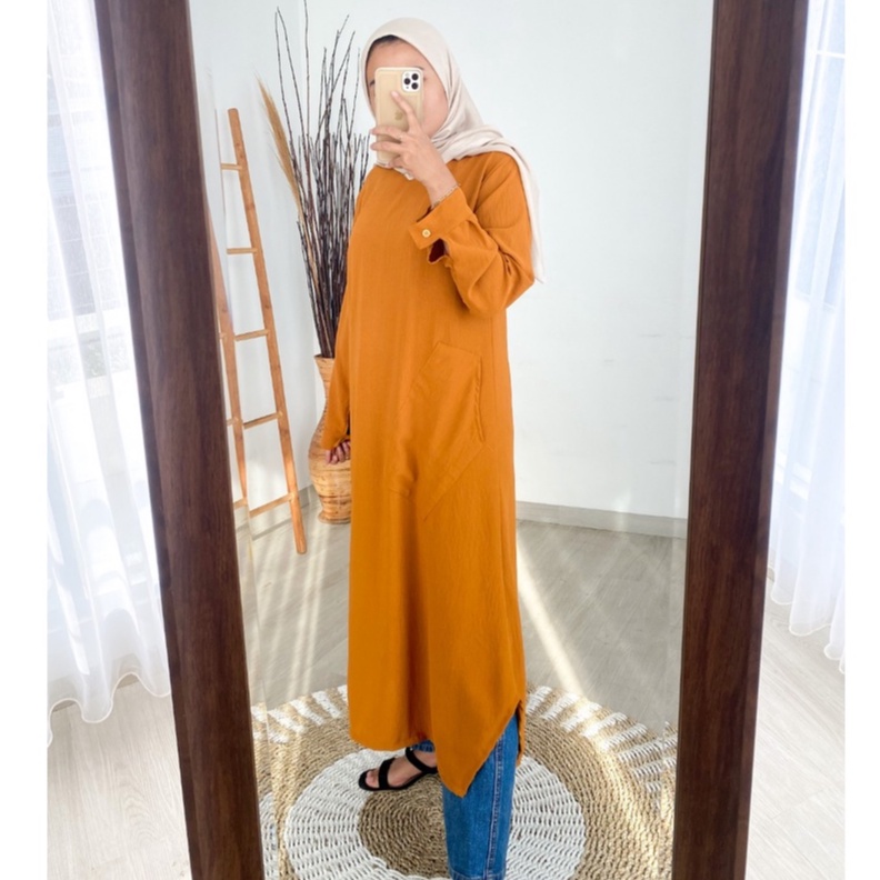 SAGITA LONGTUNIK - FLOTTILICIOUS / ATASAN MURAH / BAJU MUSLIM MURAH / TUNIK MURAH / TUNIK CRINKLE