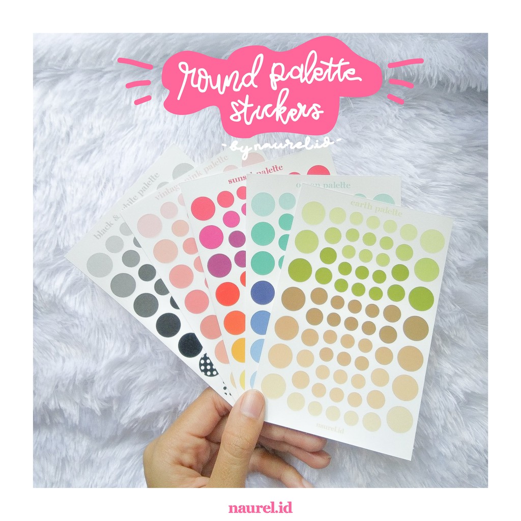 

[Naurel.id] Round Palette Sticker Bujo Stiker Planner (70 circles)