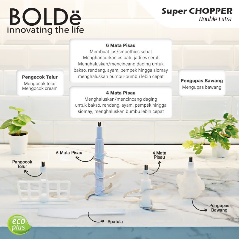 Super CHOPPER DOUBLE EXTRA ( EXTRA CUP + ACCESSORIES ) Original BOLDe