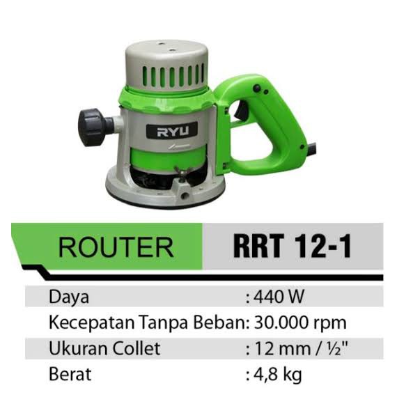 MURAH BESAR Mesin Router Mesin Propil Kayu Besar 12mm RYU RRT 12-1/Trimer Kayu/Router Ukir Kayu  Wood Trimmer 6mm RYU RTR 6-1