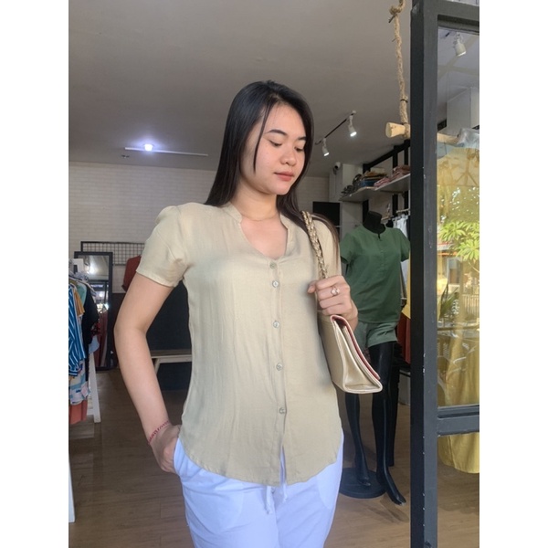 Caremuz Cr 011 Baju Top Blouse Baju  Kerja Baju wanita baju kekinian baju trend2021-2