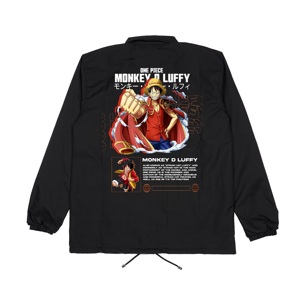 Jaket coach windbreaker animasi one piece the luffy