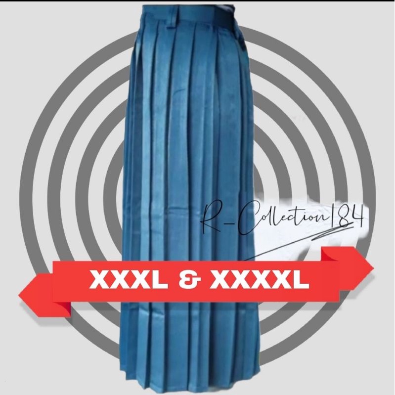 SUPER JUMBO XXXL/4L dan XXXXL/5L ROK REMPEL Sekolah Kerja Hitam Putih Abu SMA Coklat Pramuka Biru SMP Merah SD Hijau MI MDA