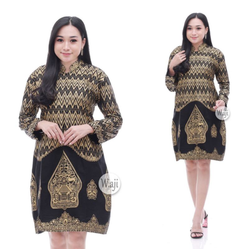 baju couple family keluarga ayah ibu anak perempuan kaos ukuran M L XL jumbo bigsize MOTIF WAYANG PRADA-Tunik