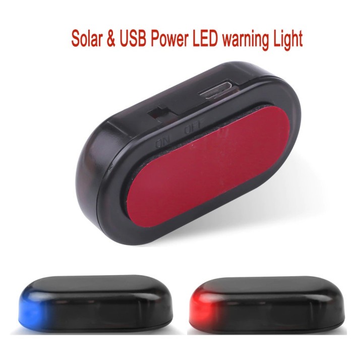 Solar Lampu LED Palsu Anti Maling Mobil Fake Flash Car Alarm Warning