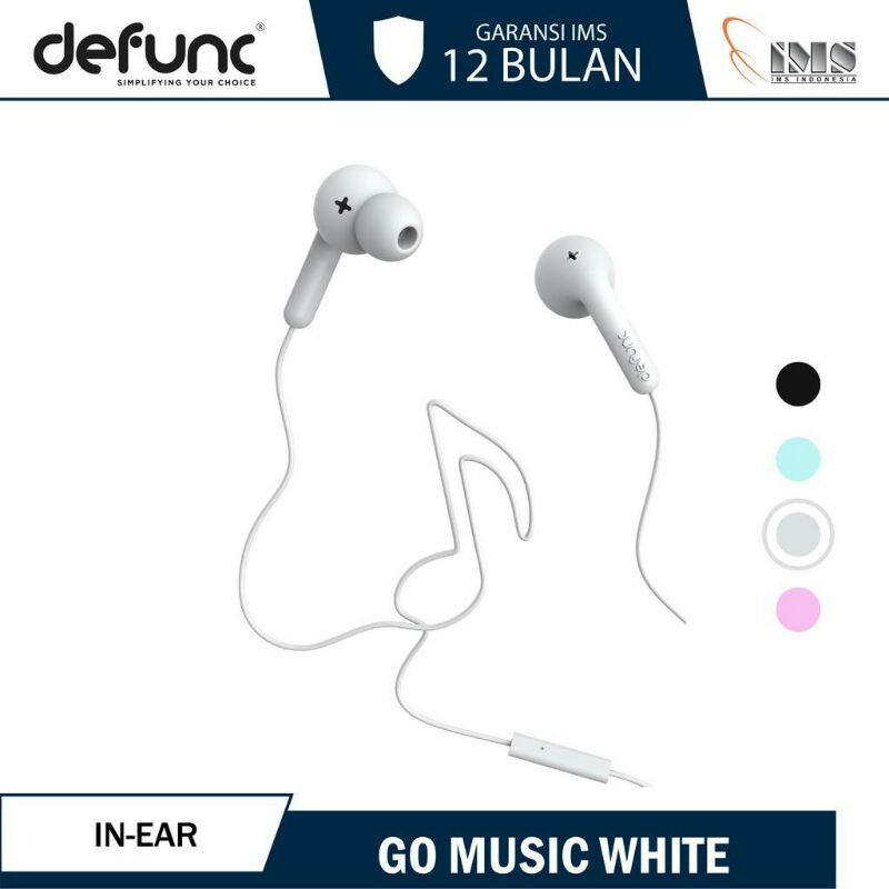 Headset Defunc Go Music White And Black