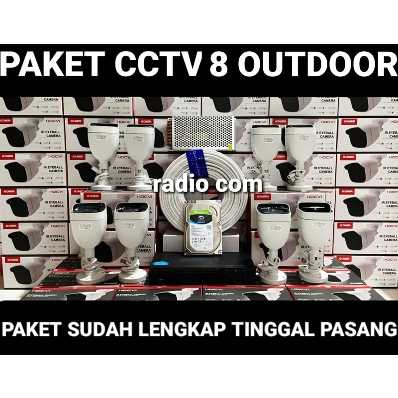 paket cctv 8 channel 8 kamera 5mp full hd 1080p ic sony