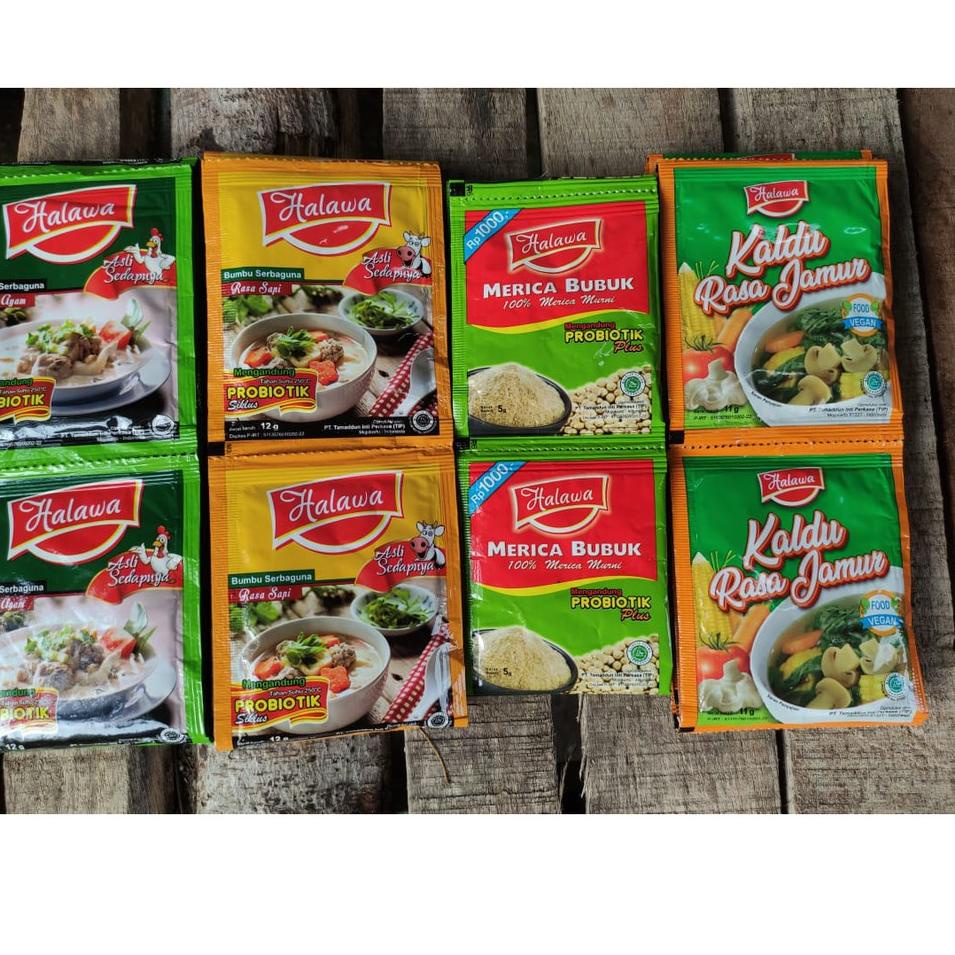 

[Ready] ☮ HALAWA BUMBU MASAK Organik plus Probiotik - Halawa Kaldu Penyedap Rasa Non MSG - Grosir Ha