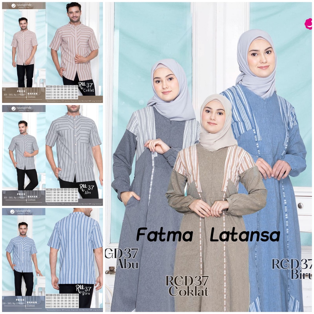 baju couple rauna rgd rkk 37 / gamis dewasa / koko dewasa / sarimbit ibu dan bapak / gamis wanita