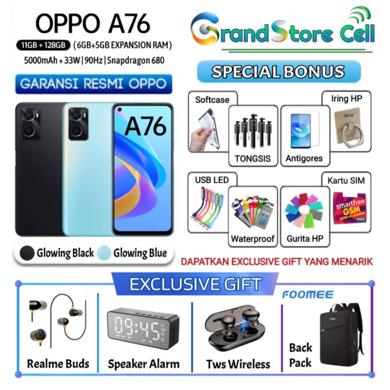 OPPO A76 RAM 6/128GB | OPPO A 76 | OPPO A54 RAM 6/128 GB | OPPO A57 RAM 4/64 GARANSI RESMI OPPO