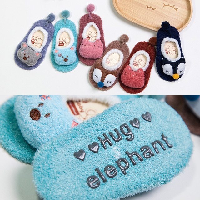 Kaos Kaki Sepatu Bayi Anak Karakter Prewalker Socks Baby Kids Fluffy Wool Animal Import Korean Style