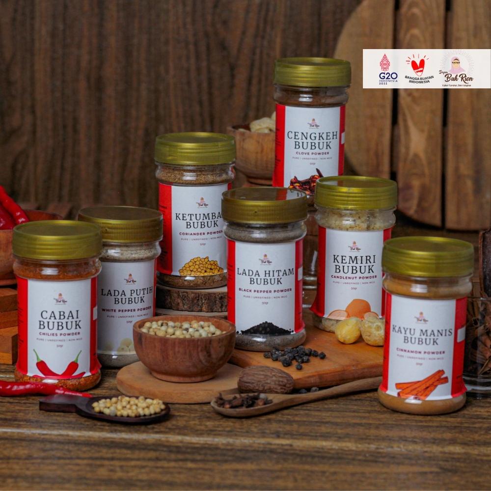 

Bumbu Masak Dapur Bubuk Rempah Murni tanpa Campuran - Cengkeh / Cabai / Kayu Manis / Kemiri / Ketumbar / Lada Hitam / Lada Putih