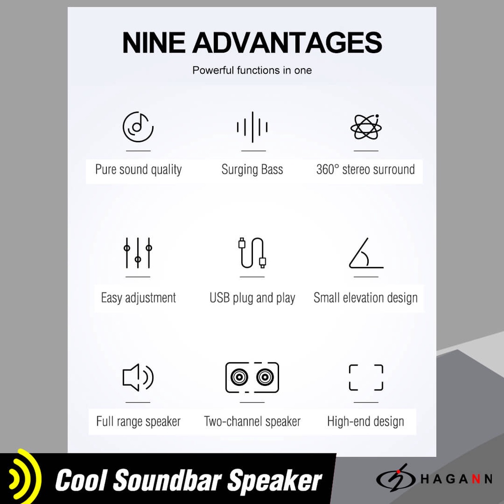 Speaker Sound Mini Aktif Portable Soundbar Komputer PC Laptop Spiker Kecil Dengan Lampu LED SPE-A20