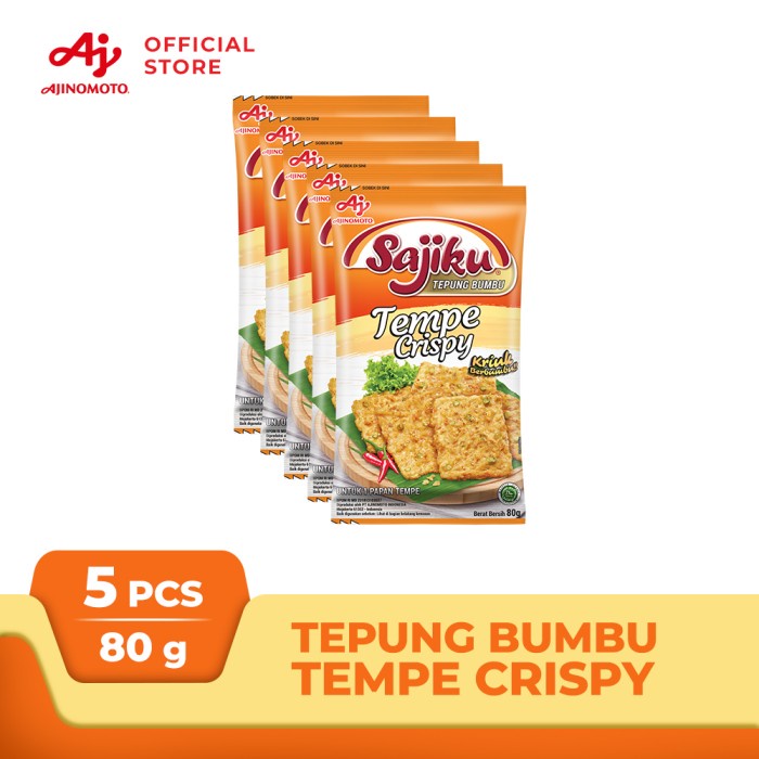 

TERBARU SAJIKU® Tepung Bumbu Tempe Crispy 80g (5pcs)