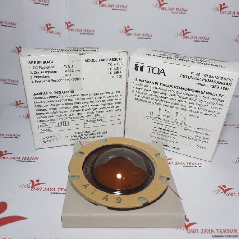 TOA DIAPGRAM/SPUL 135B-128F