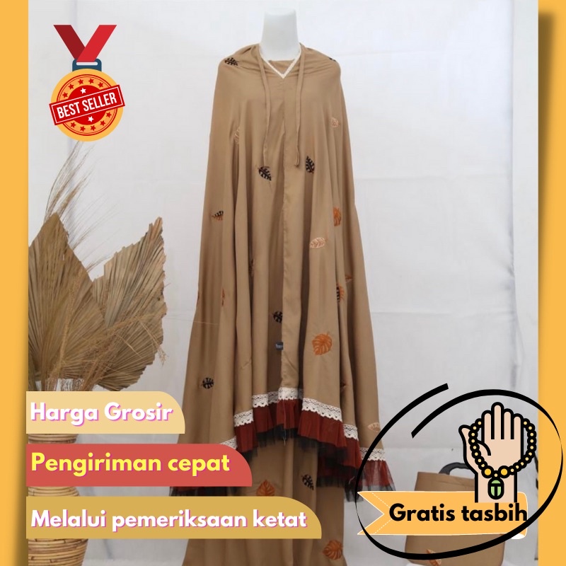 MUKENA DEWASA MONSTERA BORDIR/ MUKENAH/ MUKENA MURAH/ MUKENA JUMBO/ MUKENA PRADA MELATI/ MUKENA BORD