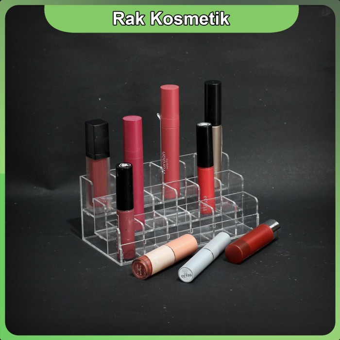 

Terlaris Rak Kosmetik Lipstik Kutek Akrilik Model Tingkat Isi 18